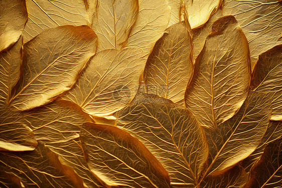 金色叶子的墙纸图片