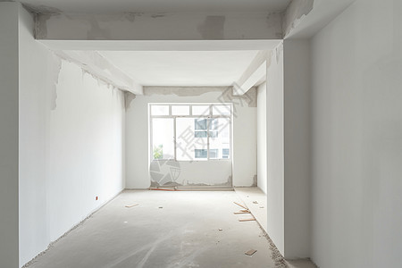 白墙修缮中的空旷房间图片
