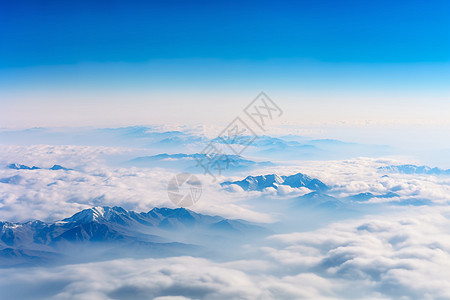 高空俯瞰云海背景图片