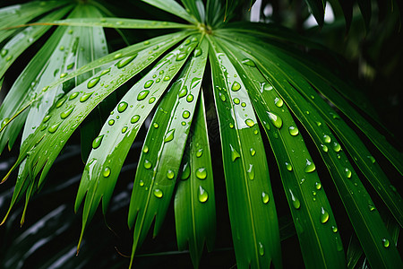 树叶水滴翠绿树叶上的水滴背景