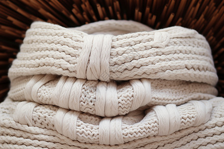柔软的手工纺织毛毯背景图片