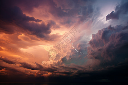 神秘的雷暴天空景观图片