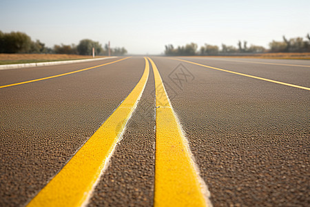 一条黄线的跑道图片