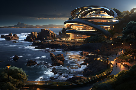 创意设计感海边建筑图片