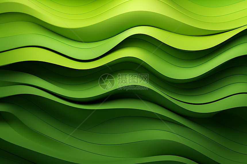 抽象立体线条绿色系背景图片