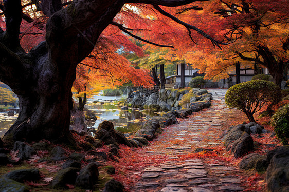 秋日公园的风景图片