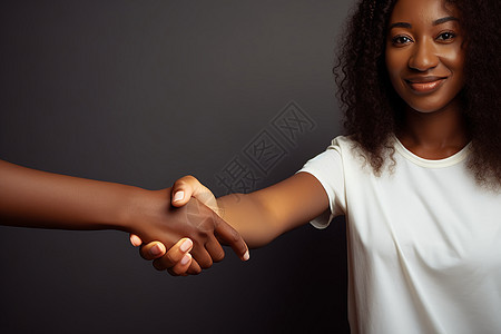 欢迎合作自信的女士握手图片
