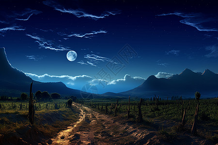 月光下的山野奇景图片