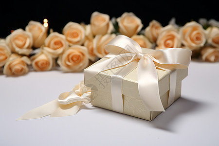 浪漫的丝带包装礼盒图片