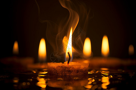 夜晚燃烧的蜡烛图片