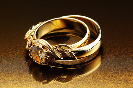珠宝豪华的黄金戒指背景