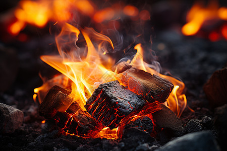 燃烧中的煤碳图片
