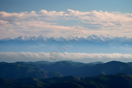 群山云海背景图片