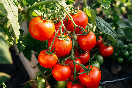 丰收时节的成熟番茄图片