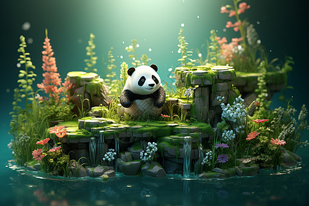 探索的熊猫背景图片