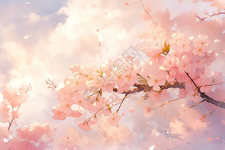 粉色樱花的风景图片