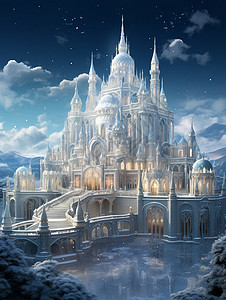 冰雪童话中的宫殿图片