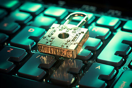 互联网科技键盘上的保护数据隐私背景