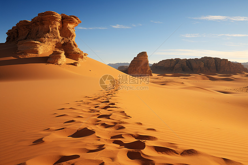 沙漠的足迹图片