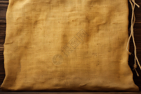 亚麻编织棕色布袋纹理图片