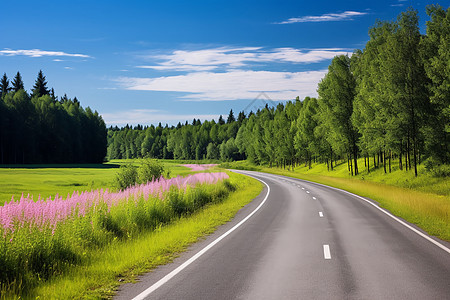 一条弯曲的道路图片