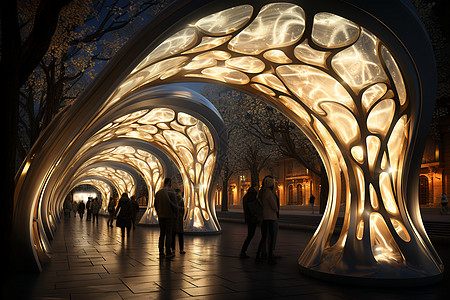 南京路步行街美丽的艺术走廊设计图片