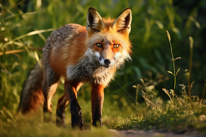 荒野中的一只红狐图片