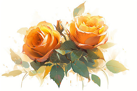 玫瑰花的插图图片