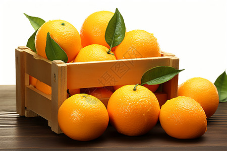 柑橘熟了木箱里摆满了橙子背景