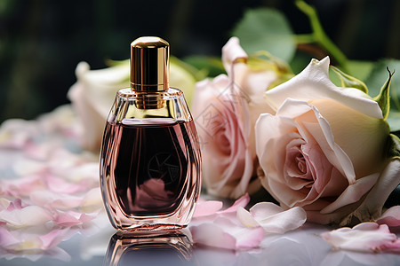 奢华的香水和玫瑰花图片