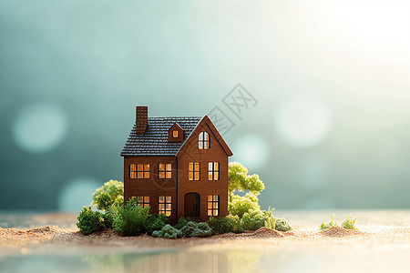 海滩上的房屋模型图片