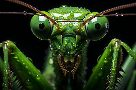 微观视角展示螳螂背景图片