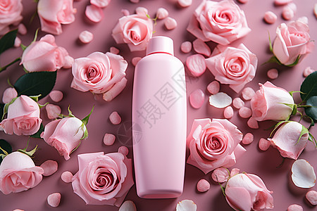 花中粉色的瓶子背景图片