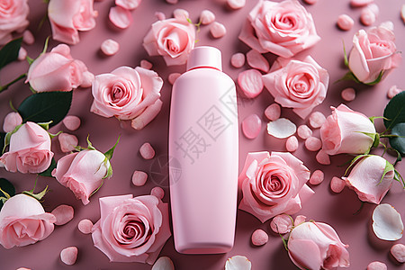 花中粉色的瓶子背景图片