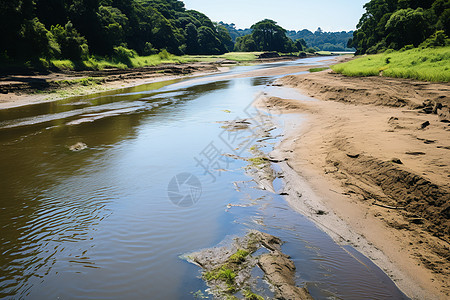 沙滩上的小河图片