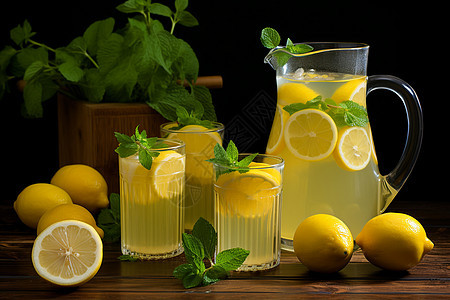 自制清凉爽口的柠檬水图片