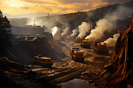 煤矿的挖掘机在图片