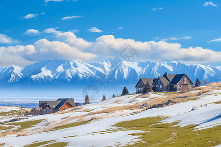 阳光下的雪景阳光下的雪山背景