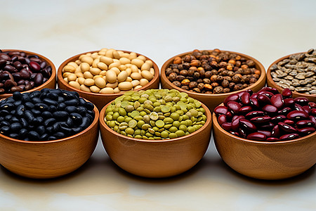 五彩斑斓的豆类背景图片