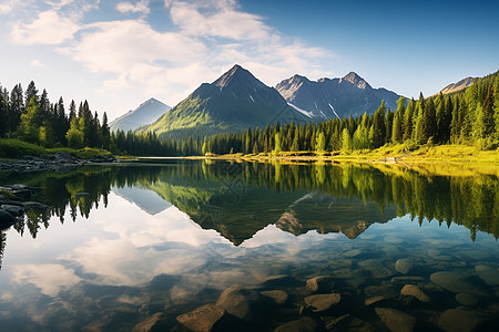 宁静山水湖泊图片