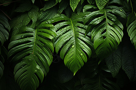 丛林绿叶背景图片