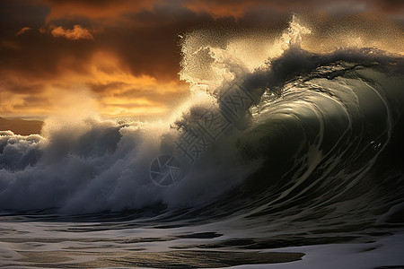 海洋的大浪图片