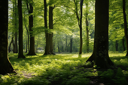 翠绿的树林图片