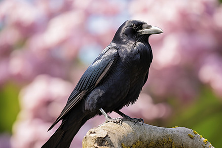 枝头的乌鸦背景图片