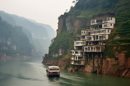 峡谷中的建筑图片