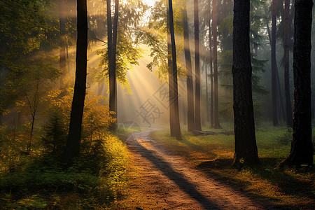 穿过树林阳光阳光穿过树林背景