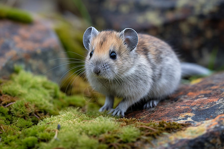 岩石上的美洲鼠高清图片