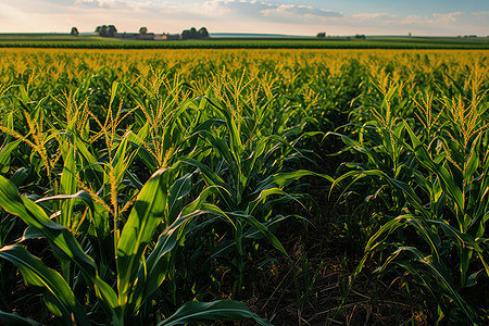 夏日农业种植的玉米田野图片