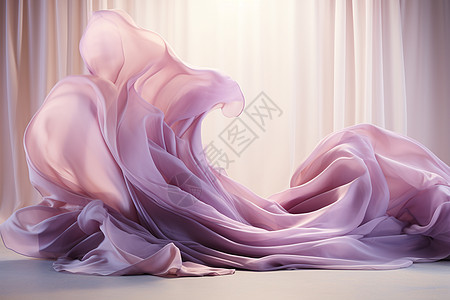 丝滑飘逸的紫色丝绸图片