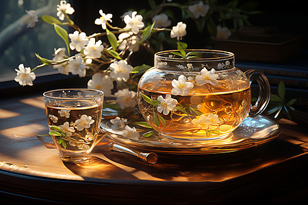 精致古典的中式茶具背景图片